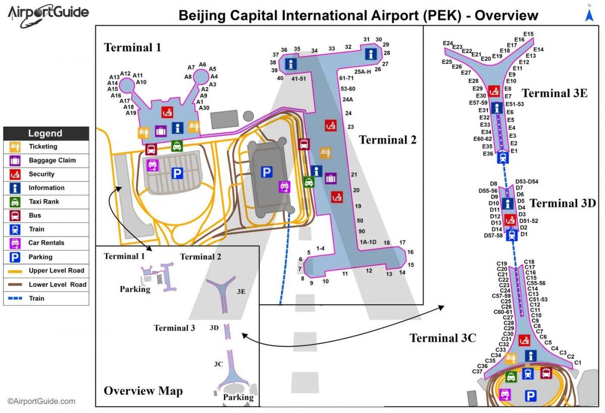 بكين (بكين) خريطة محطة المطار