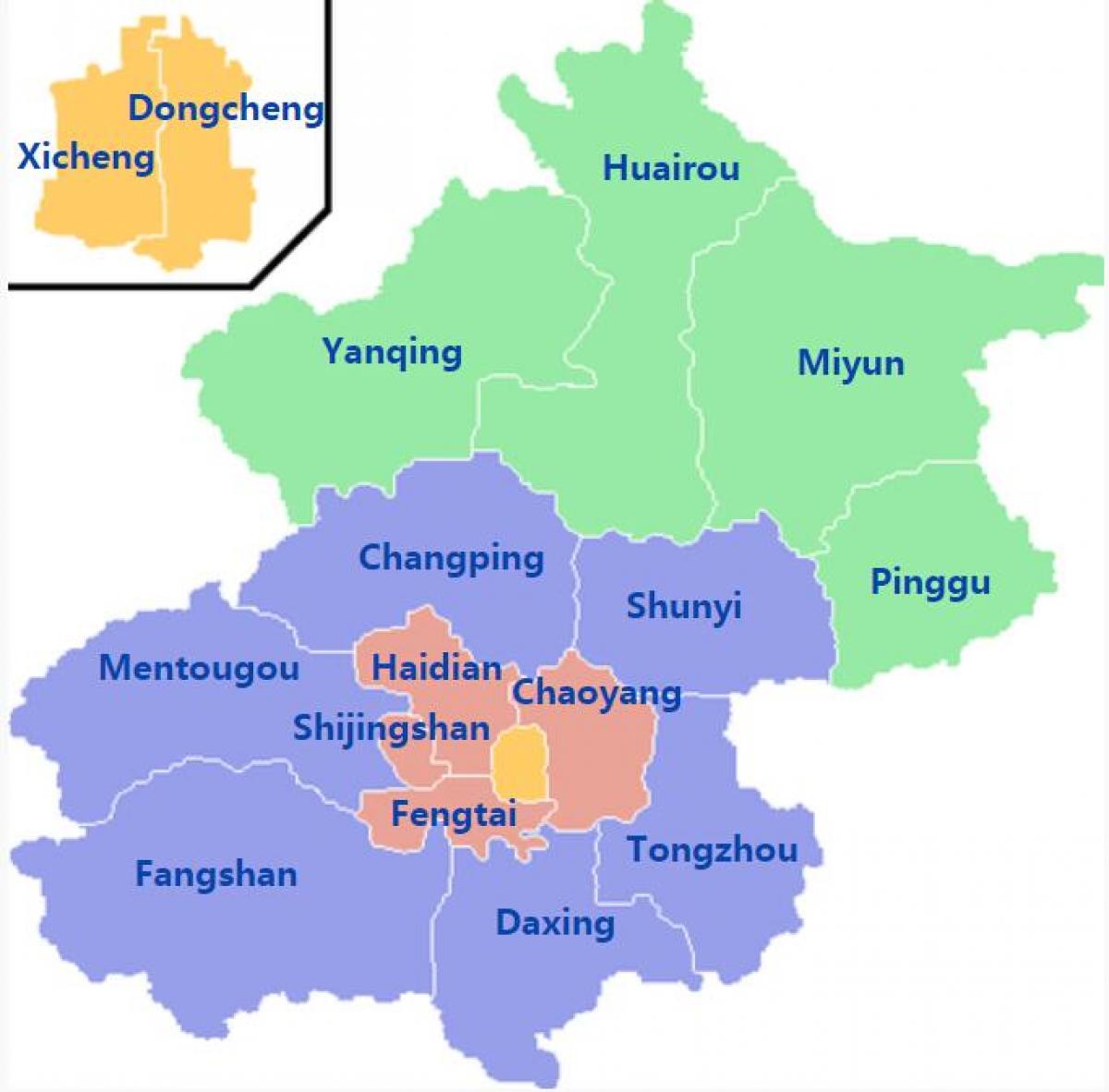 بكين (بكين) خريطة المنطقة