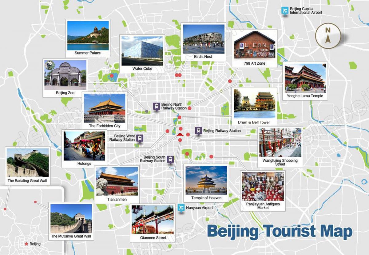 بكين (بكين) خريطة لمشاهدة المعالم السياحية